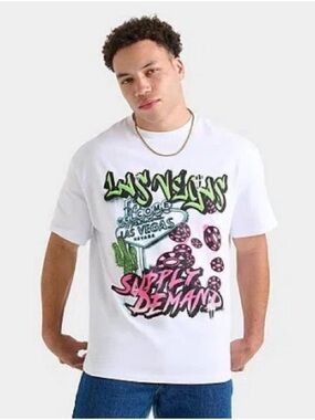 Supply & Demand Men's Las Vegas Graphic T-shirt In White